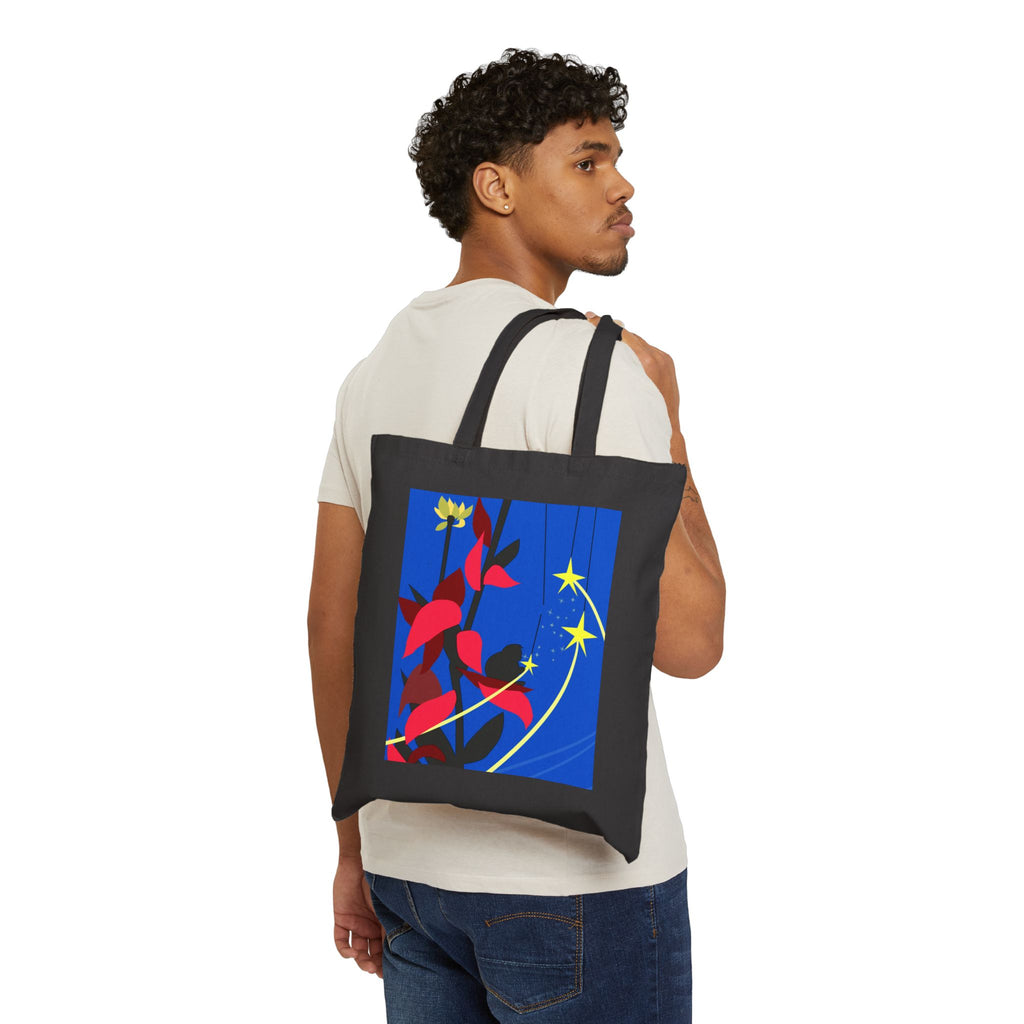Cotton Canvas Tote Bag - Catching Stars